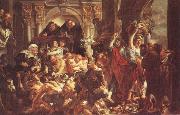 Jacob Jordaens Jesus Diving the Merchants from the Temple oil painting on canvas
